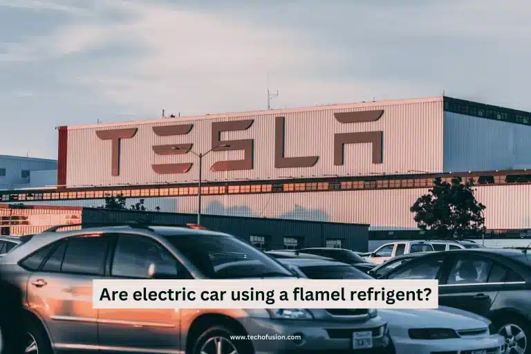 are electric car using a flamel refrigent cars infront of tesla